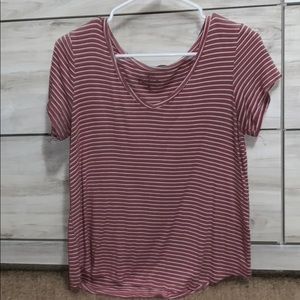 rue 21 pink and white striped tee